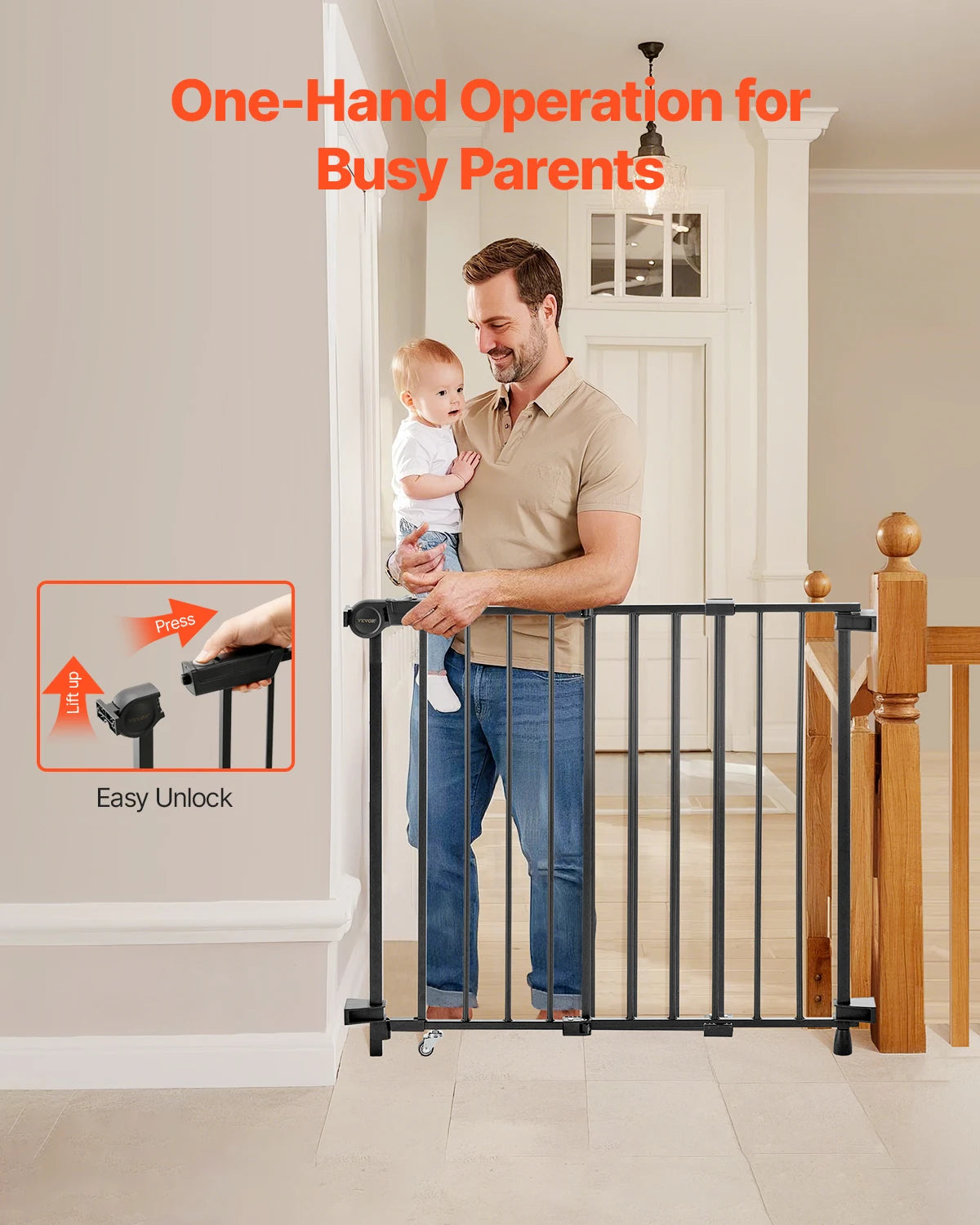 Gate 29.5 x 43  Adjustable Width;  Easy Step Walk Thru;