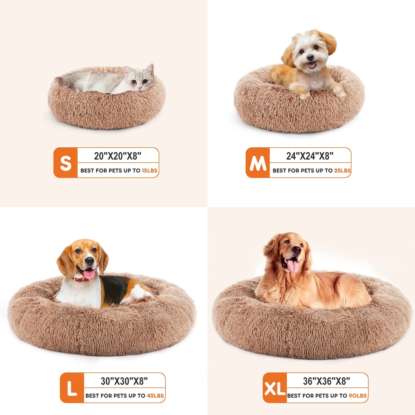 Calming Dog Bed ;Washable;  Anti-Slip;