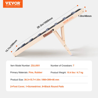 VEVOR Dog Ramp / Ladder; Adjustable Wooden Pet Ramp ;