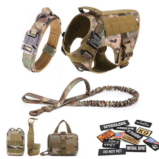 Military  Dog Harness , Collar ,Leash ; Bags Patches Set;