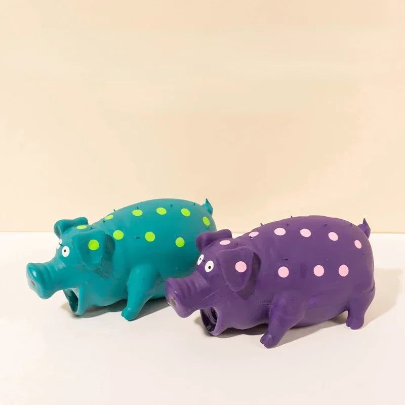 Squeaky Pig Dog Toy Latex Rubber;