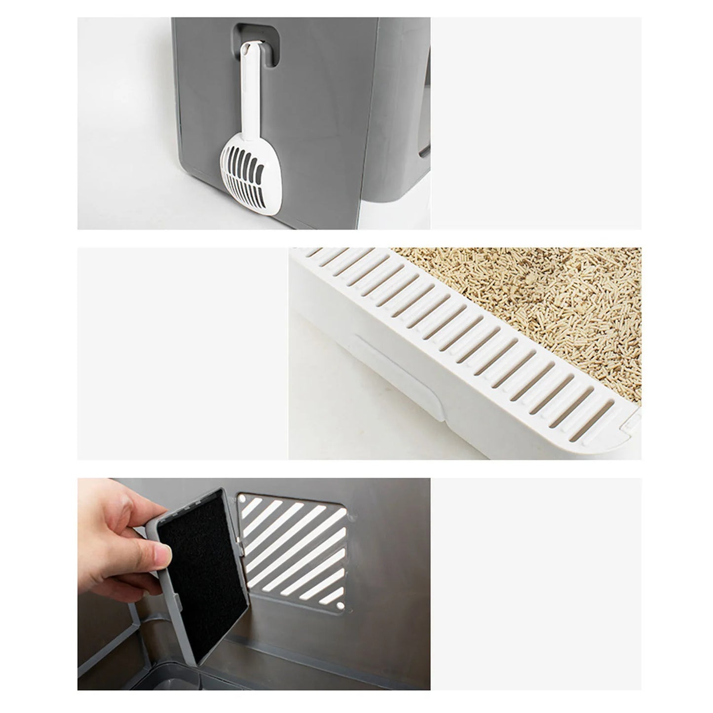 Cat Litter Box Large; Plastic Spill Proof Cat Toilet