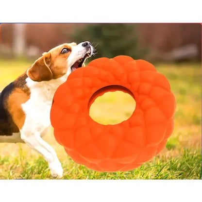 Dog Chewing Toy; Foraging Rubber Ring;