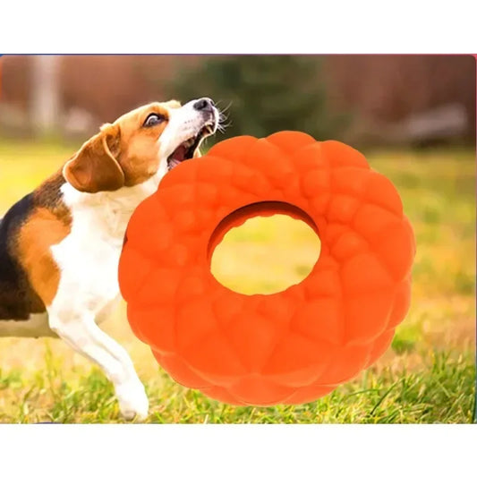 Dog Chewing Toy; Foraging Rubber Ring;