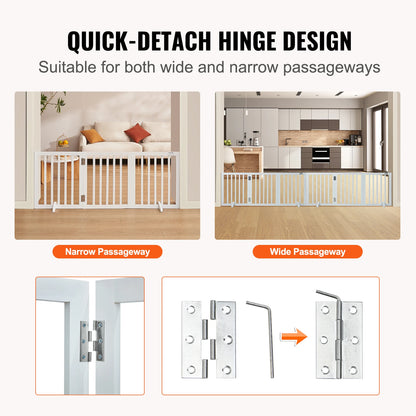 Freestanding Pet Gate ; 3 Panels Foldable Dog Gate ;