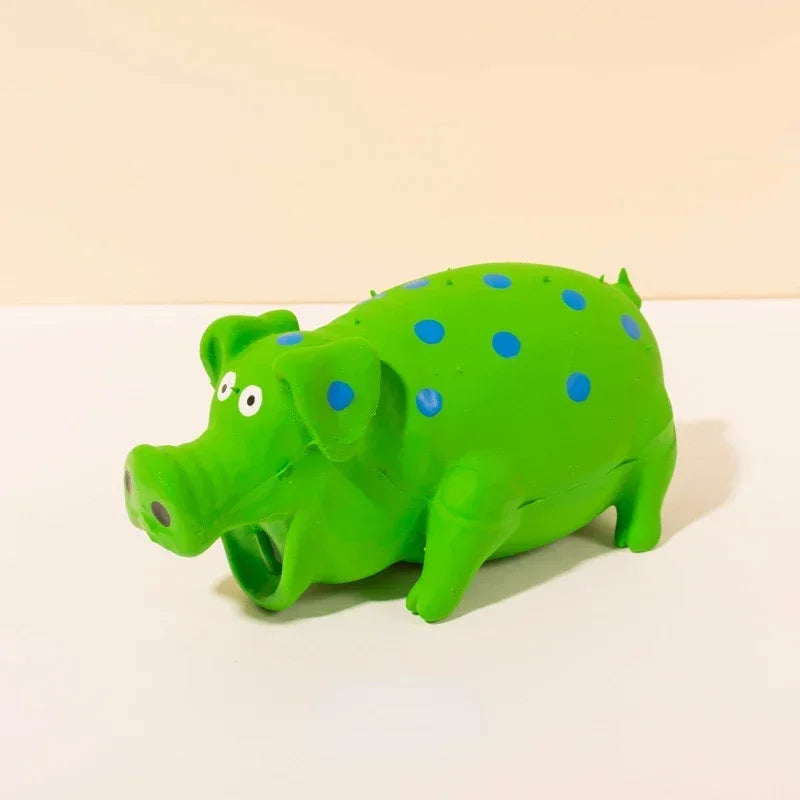 Squeaky Pig Dog Toy Latex Rubber;