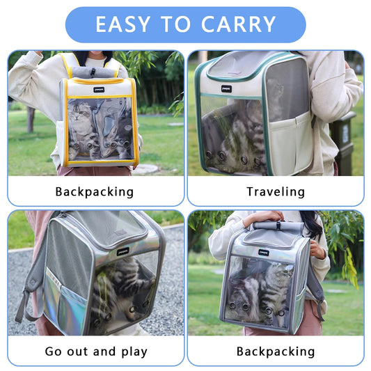 Carrier Pet Backpack Breathable; Transparent Portable Foldable Large Pet Carrier