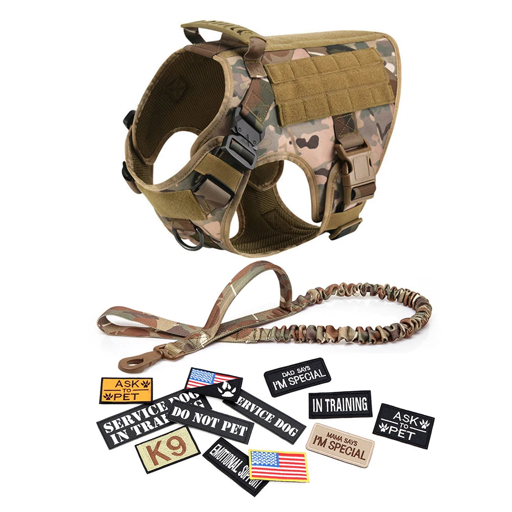 Military  Dog Harness , Collar ,Leash ; Bags Patches Set;