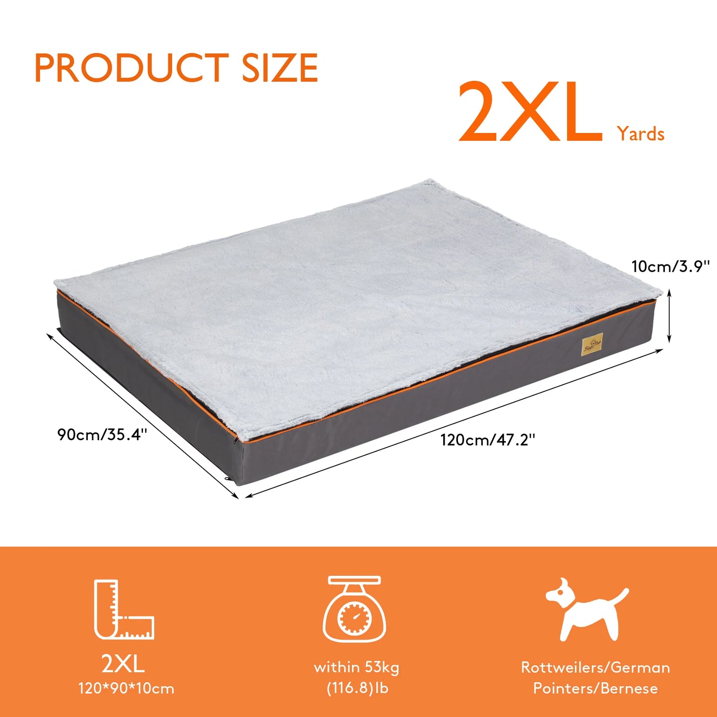 Dog Bed XL ; Padded Orthopedic Cushion; Washable;