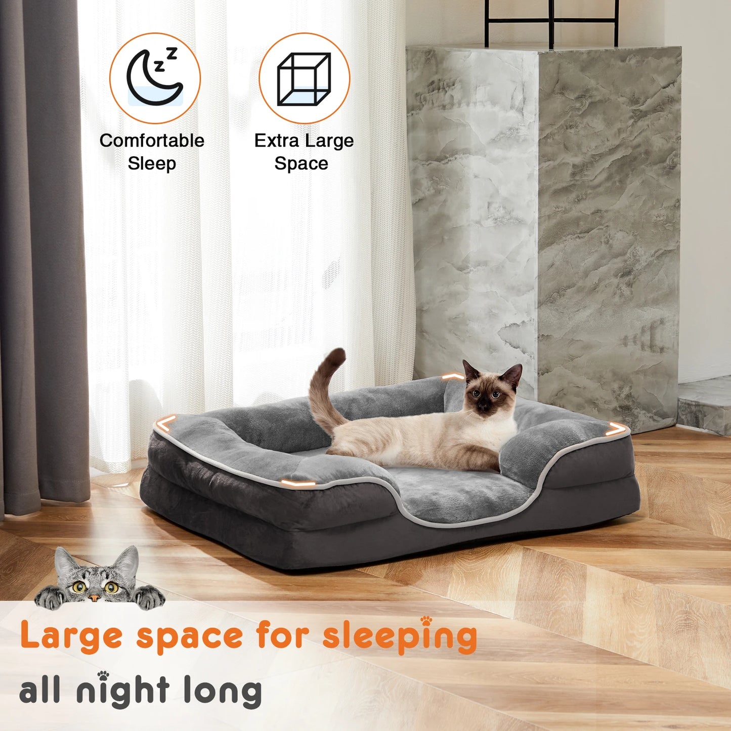 Orthopedic Dog Bed; Memory Foam Bed Small Dogs & Cats;
