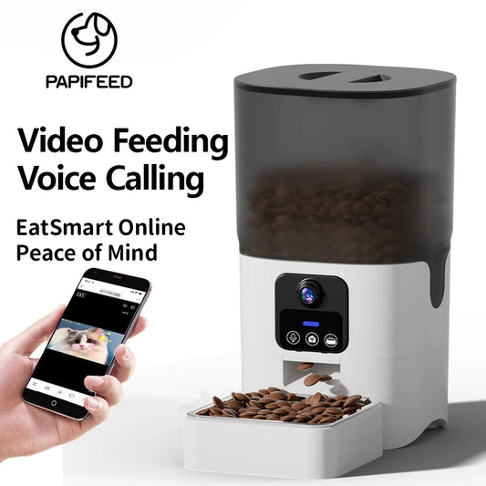 Pet automatic feeder visual cat / dog food wifi intelligent; timed quantitative pet food dispenser 6L video model ;