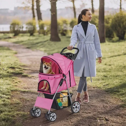 FoldableStrolling Cart;l Pet Stroller Cat /Dog ;