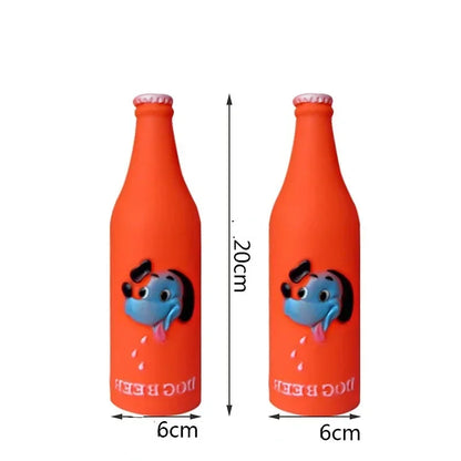 Dog Toys Silicone  Bottle ;Puppy Chew Squeaky Toy;