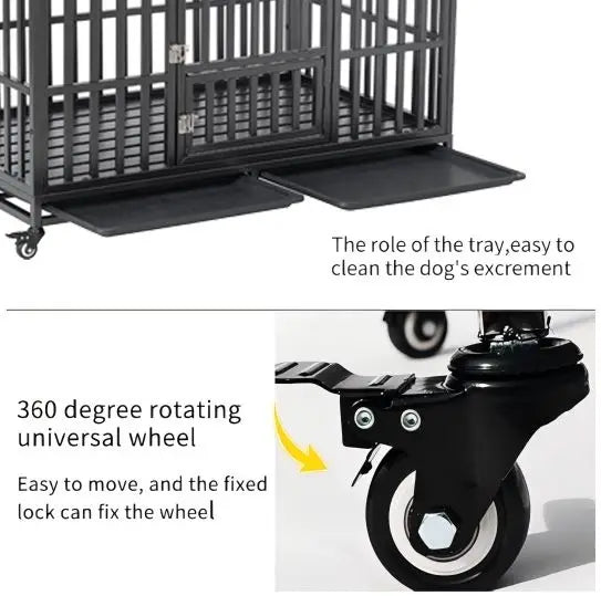 52" Heavy Duty  Large Dog Cage / Kennels / Crates :