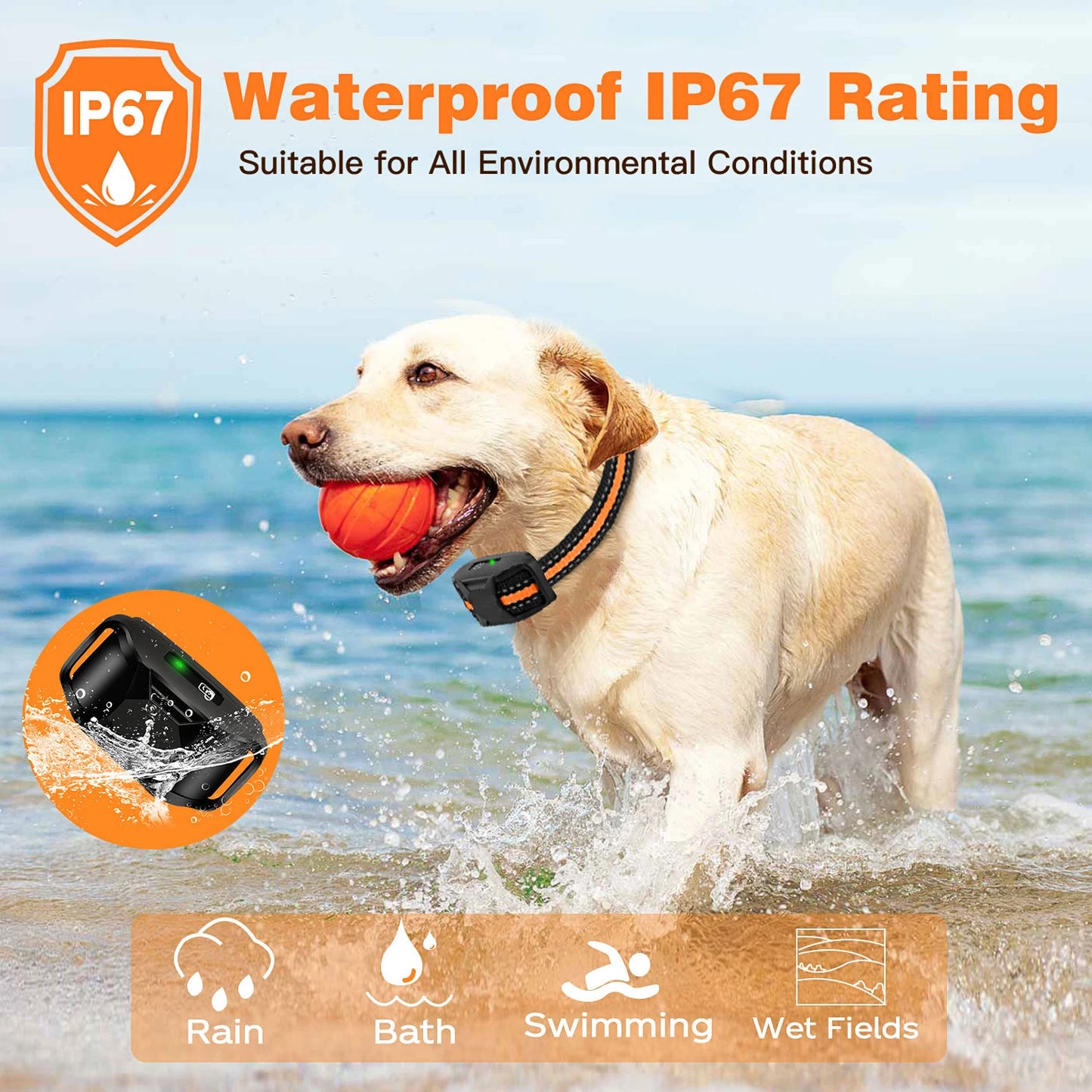 3300Ft Electric Dog Training Collar; Remote Control;  Shock Vibration;