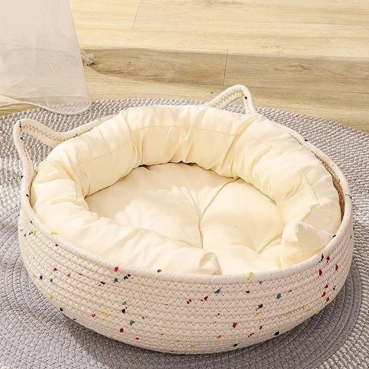 New Deep Sleep Cat Bed; Iittle Mat Basket Small Dog; Pets Tent Cozy Cave Nest Indoor;