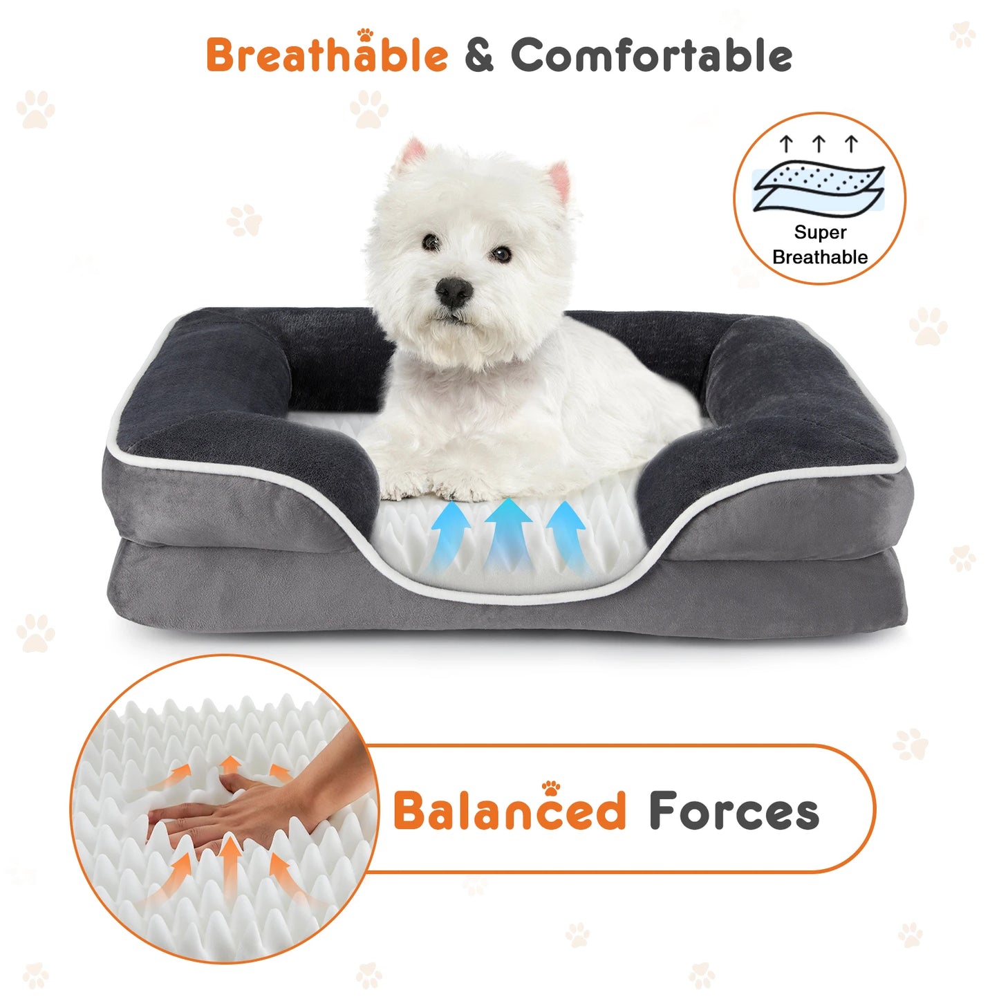 Orthopedic Dog Bed; Memory Foam Bed Small Dogs & Cats;