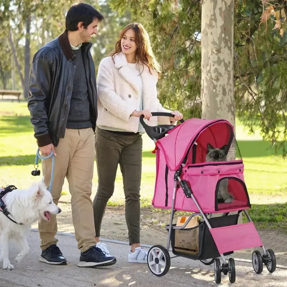 FoldableStrolling Cart;l Pet Stroller Cat /Dog ;