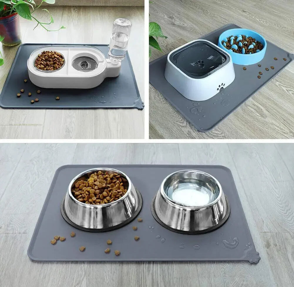 Food Mat For Feeding Bowl;  Silicone Mat -Waterproof;