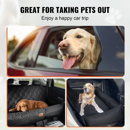 Dog Car Seat; Waterproof Dog Booster Seat; Pet Car Seat with Clip-On Safety Leash;