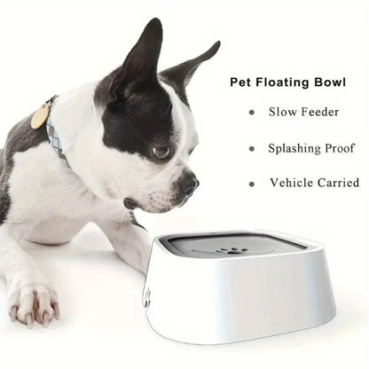 Durable Pet Water Bowl ;  Plastic Spill-Proof  w/ Floating Filter;
