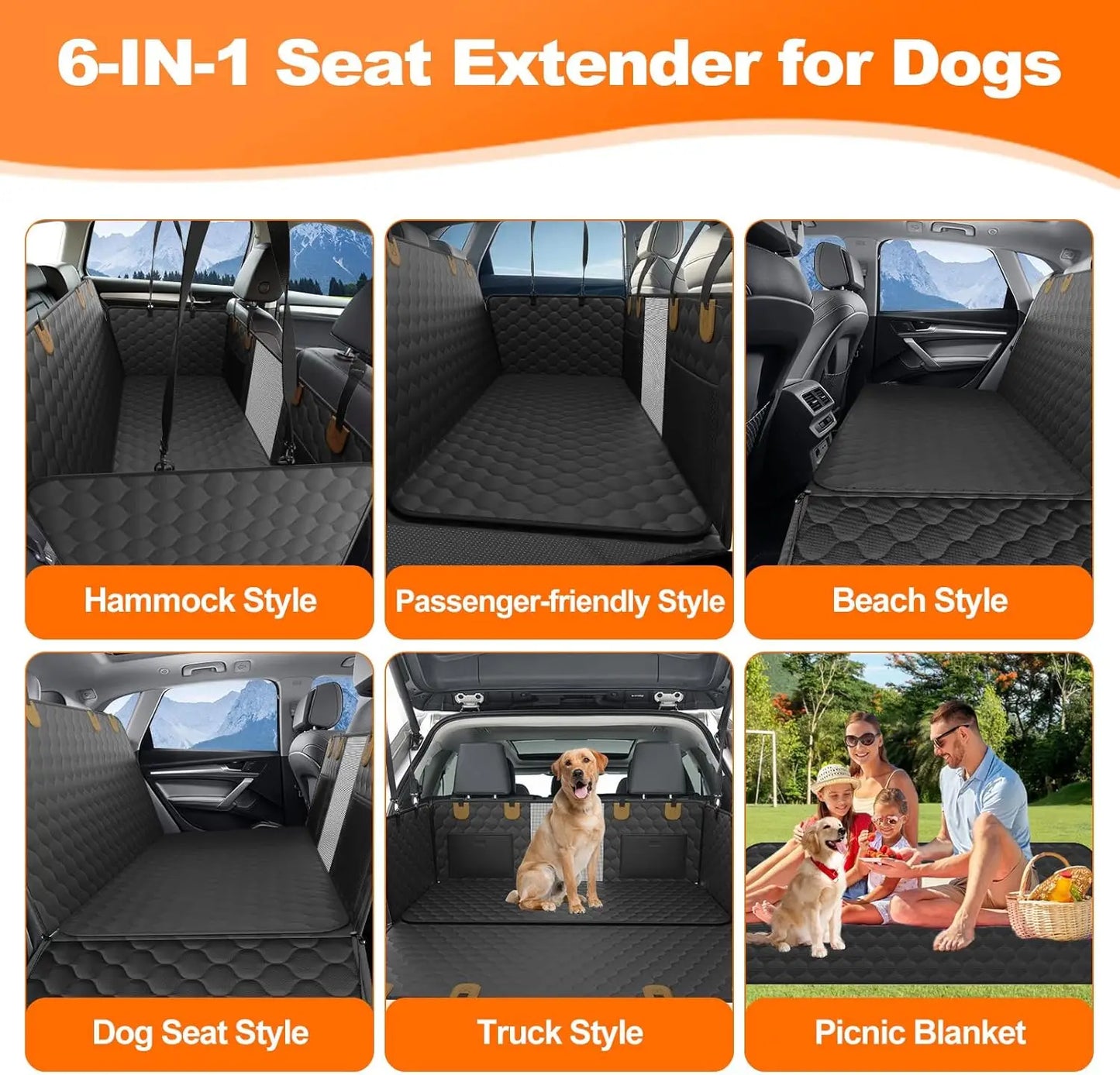 Waterproof Pet  Foldable Car Seat ;  Trunk/ Car  Back Seat Protector;