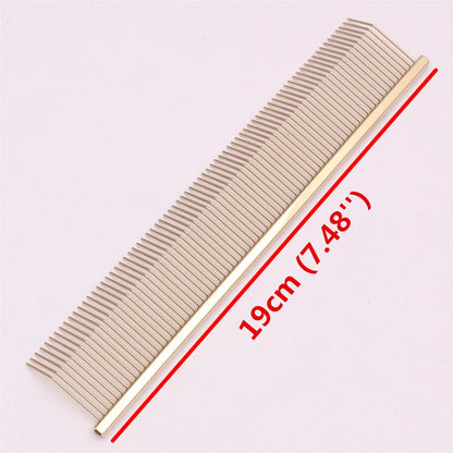 Copper Dog Grooming Combs; Pet Boundary Knot Massage Tools; Professional Salon  Hair Cleaning Crescent High/ Low Teeth