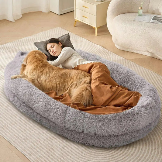 Extra Large Dog Bed 72x48x10in; Washable Velvet Bean Bed;