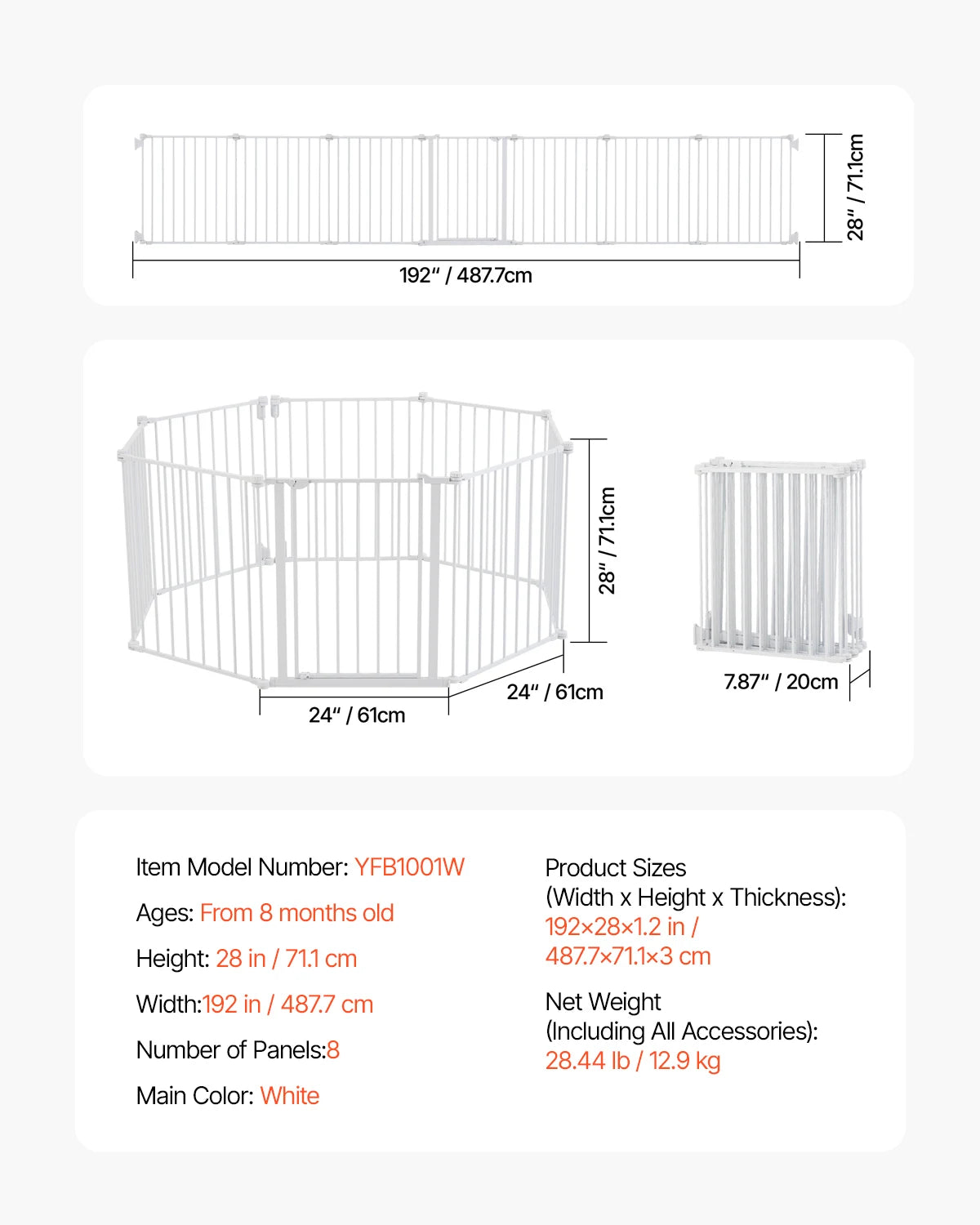 Dog Gate Walk Thru; Child Pet Security; Pressure Mount;