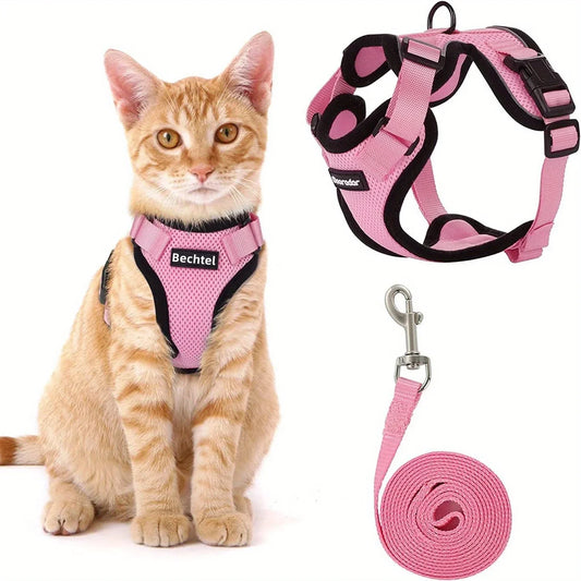 Cat Leash Harness; Non-Slip Adjustable Leash; Non-Slip Cat/ Dog Leash Vest  Chest Carrie;r