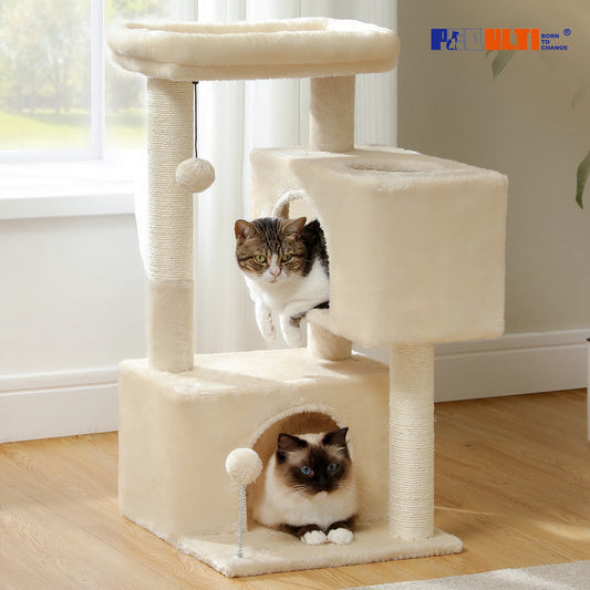 Cat Tree/ Tower Double Spacious Condos Indoor Cats