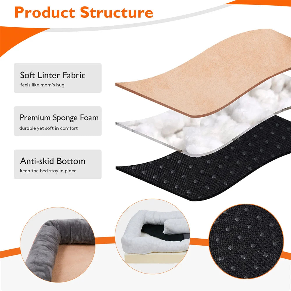 Jumbo Orthopedic Dog Bed; Memory Foam ;Pet Sofa ;