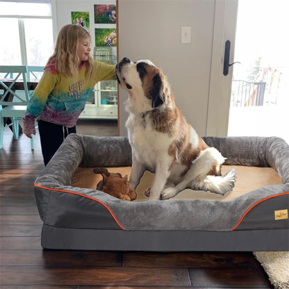 Jumbo Orthopedic Dog Bed; Memory Foam ;Pet Sofa ;