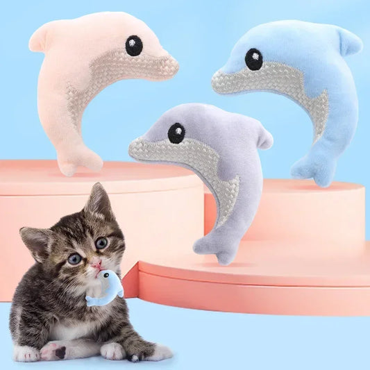 Cat toystuffed  baby dolphin w/ catnip nibble toy
