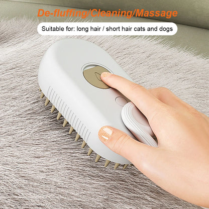 3-in-1Pet Hair Brush;  Electric Pet Cleaning Brush; Steam Spray Brush; Massage Hair Removal brush;