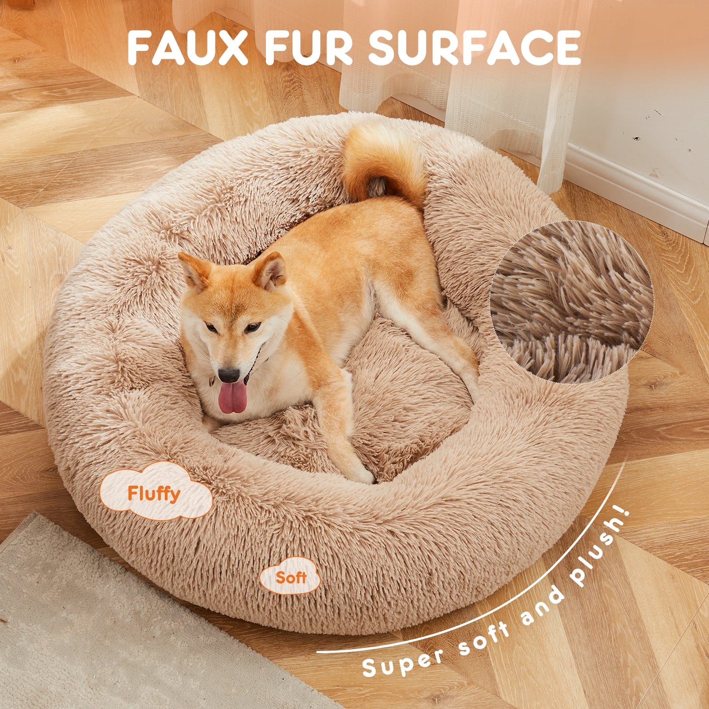 Calming Dog Bed ;Washable;  Anti-Slip;
