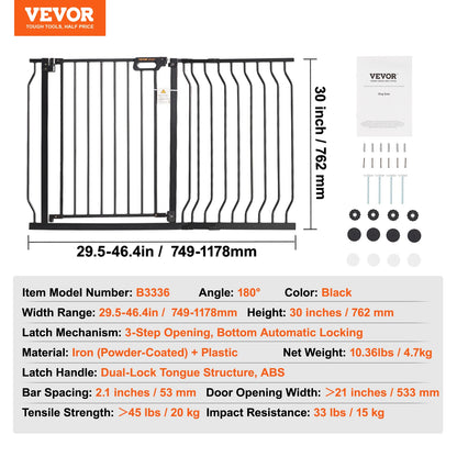 Dog Gate Walk Thru; Child Pet Security; Pressure Mount;