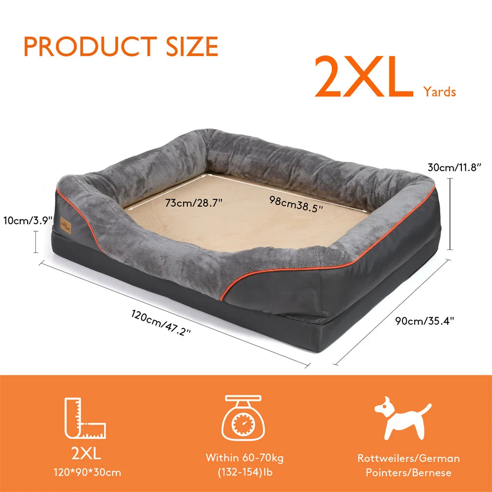 Jumbo Orthopedic Dog Bed; Memory Foam ;Pet Sofa ;
