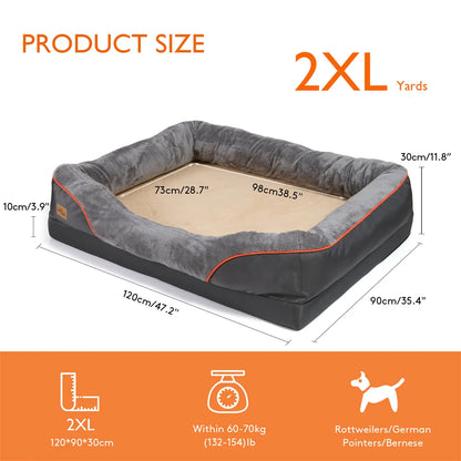 Jumbo Orthopedic Dog Bed; Memory Foam ;Pet Sofa ;