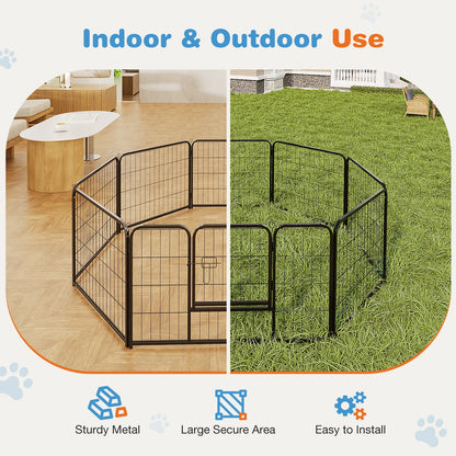 8 Panel Dog Playpen Indoor; Exercise Fence  Outdoor;