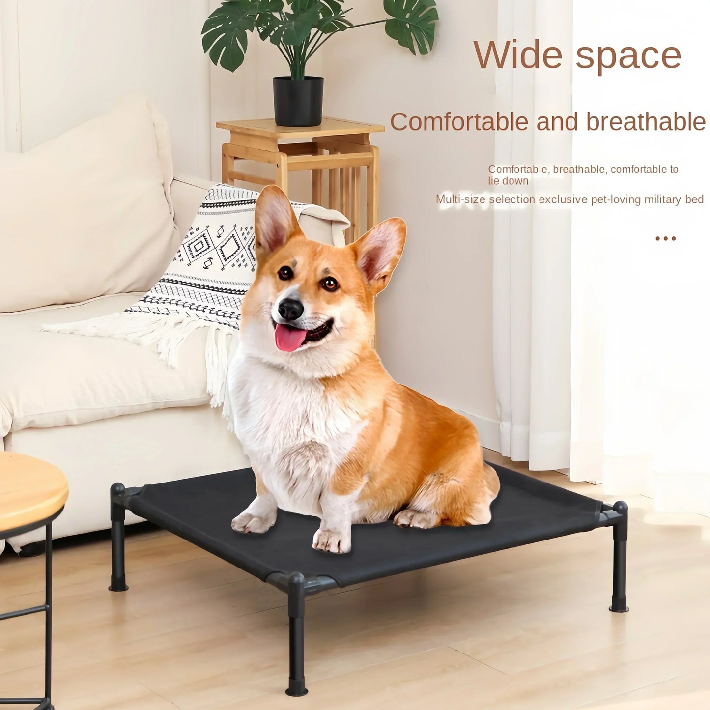 Elevated Dog Bed ; Portable Folding Pet Camping Bed;, Breathable Washable for Indoor Outdoor;