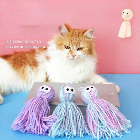 Wool Octopus Cat / Kitten Toy;