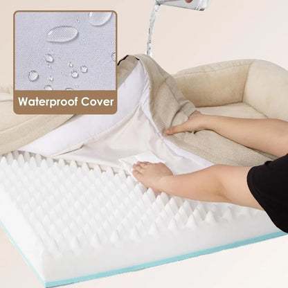 Memory Foam Dog Bed - Orthopedic Sofa with Sides,;