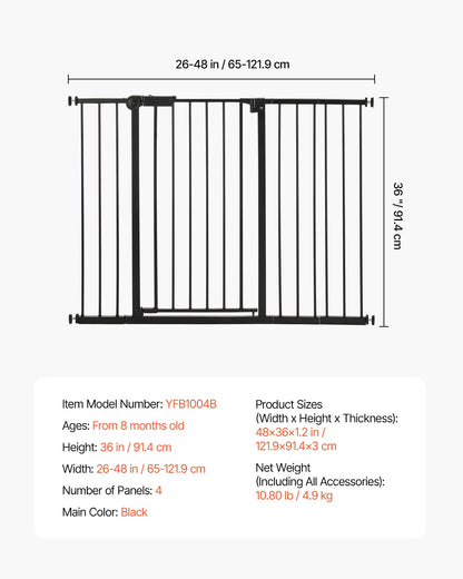 Dog Gate Walk Thru; Child Pet Security; Pressure Mount;