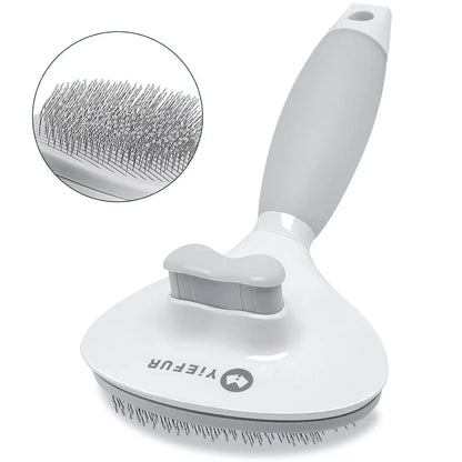 Cat Brush for Shedding;Soft Silicone Self Cleaning Brush for Short and Long Haired Cats;