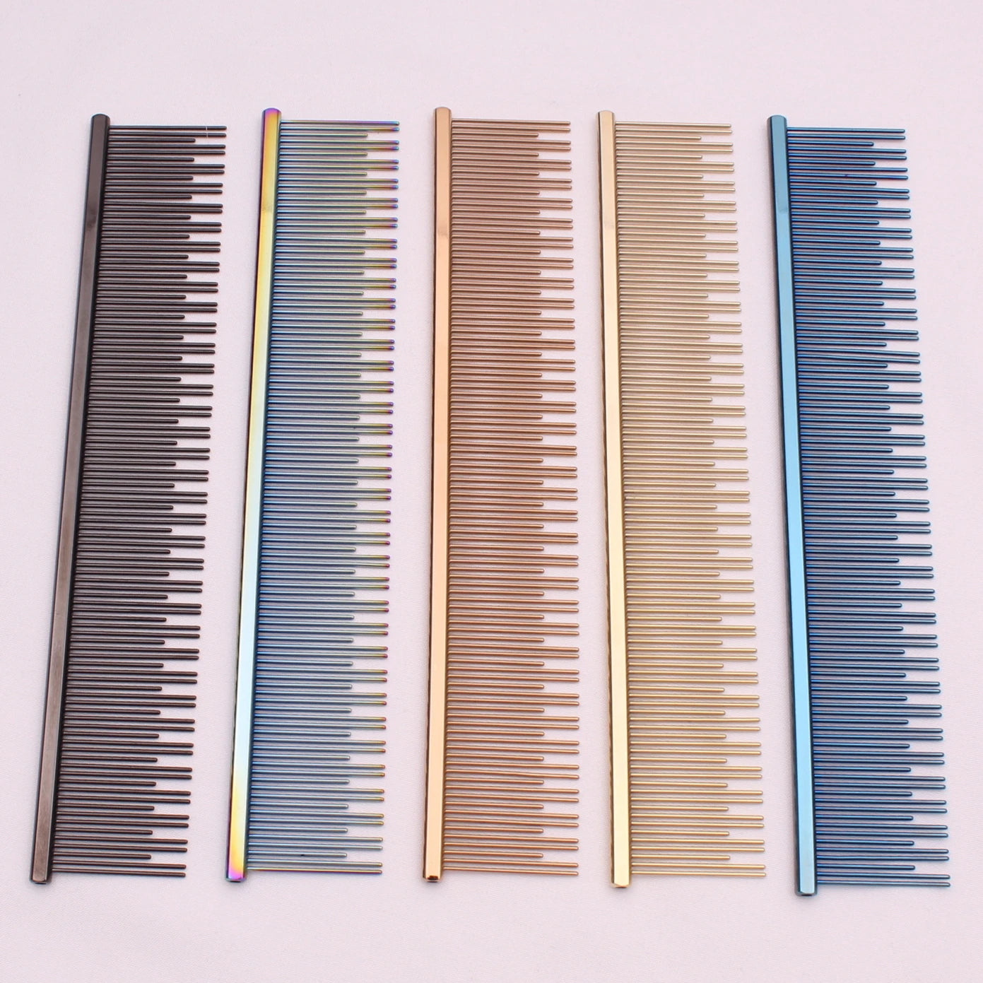 Copper Dog Grooming Combs; Pet Boundary Knot Massage Tools; Professional Salon  Hair Cleaning Crescent High/ Low Teeth