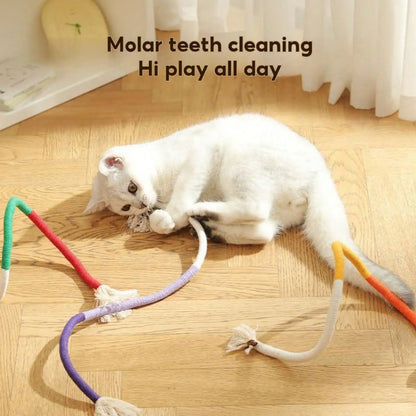 Color Blocking Cotton Rope Safe Cat Toys;