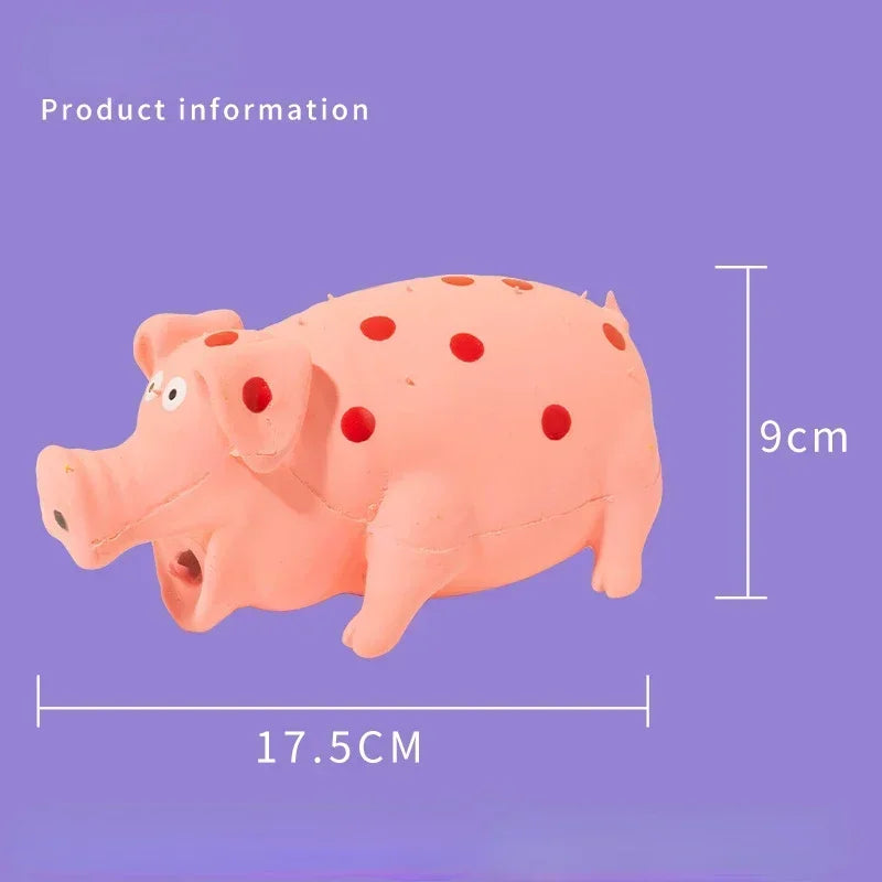 Squeaky Pig Dog Toy Latex Rubber;