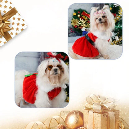 Dog Christmas Coat;Dog  Xmas Dress Red ; Dog Costume;
