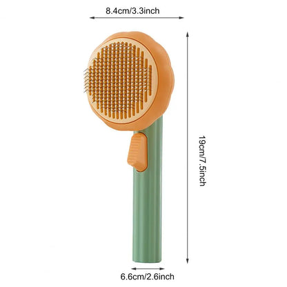 One-Click Cleaning Slicker Brush for Pets; Hair Removal Comb for Cats & Dogs,;Easy-Clean Button for fast cleaning;